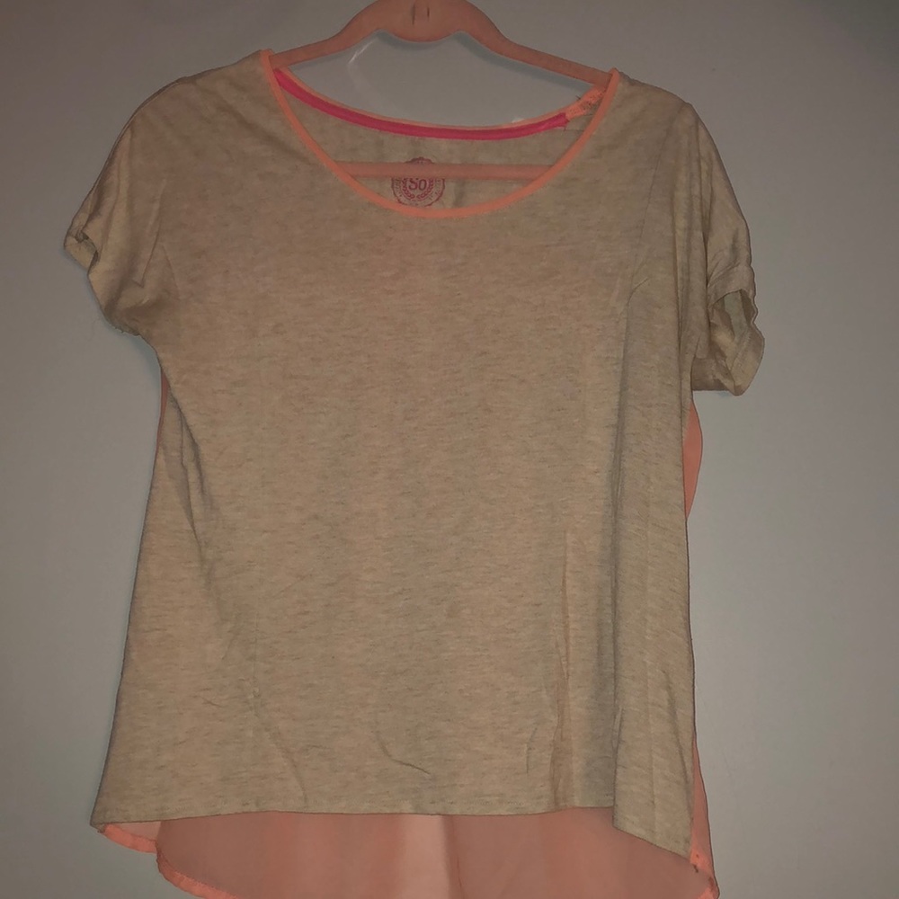 🤍TAN + PEACH🤎 Top w Sheer Back